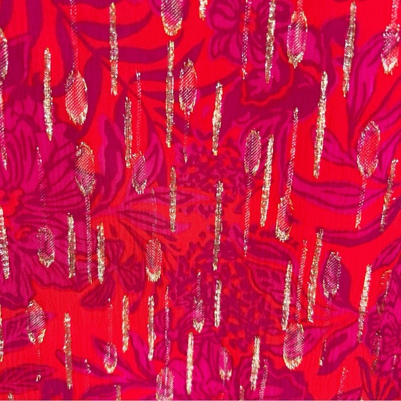 Lilly Pulitzer Alfreda Long Sleeve Top in Amaryllis Red Secret Hideaway Size 16 - Picture 8 of 13